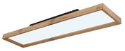 Rechteckige Deckenleuchte mit Holzrahmen, seitliche Perspektive