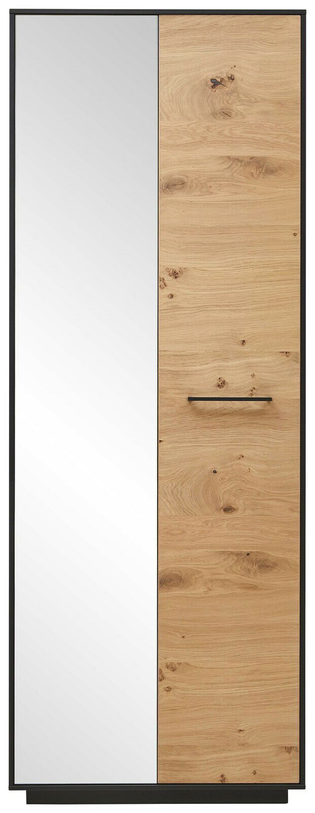 Dieter Knoll Dielenschrank SAVONA Moderner Dielenschrank mit einer Kombination aus Holz- und Spiegeltür, Frontalansicht.