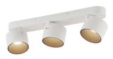 Dreifacher LED-Spot in Weiß, seitliche Perspektive