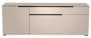 Modernes TV-Lowboard in Beige mit minimalistischen Linien, Frontalansicht