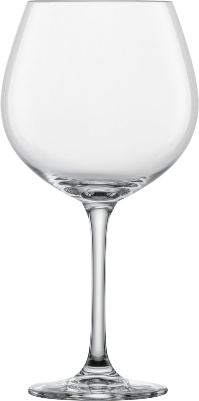 SCHOTT ZWIESEL Burgunderglas CLASSICO Elegantes Rotweinglas Classico in Frontalansicht mit langem Stiel und breitem Kelch.