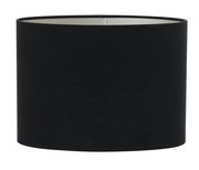 Schwarzer ovaler Lampenschirm, frontal fotografiert