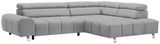 Graues Ecksofa mit Ottomane rechts, Vorderansicht