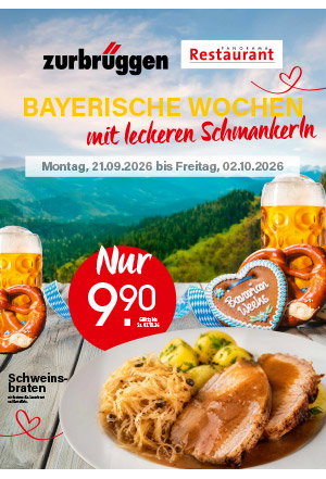 Titelbild Restaurant Coupons Bayrische Wochen: Bayrisches Essen vor einer Berglandschaft
