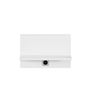 Weißes Nachttisch-Paneel mit integrierter Steckdose, frontale Ansicht