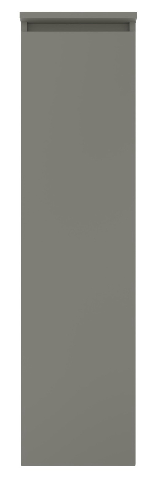 Grauer Mittelschrank, frontale Ansicht