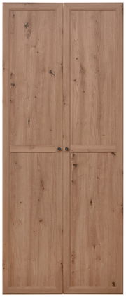 Holztür-Set mit natürlicher Maserung, Frontalansicht