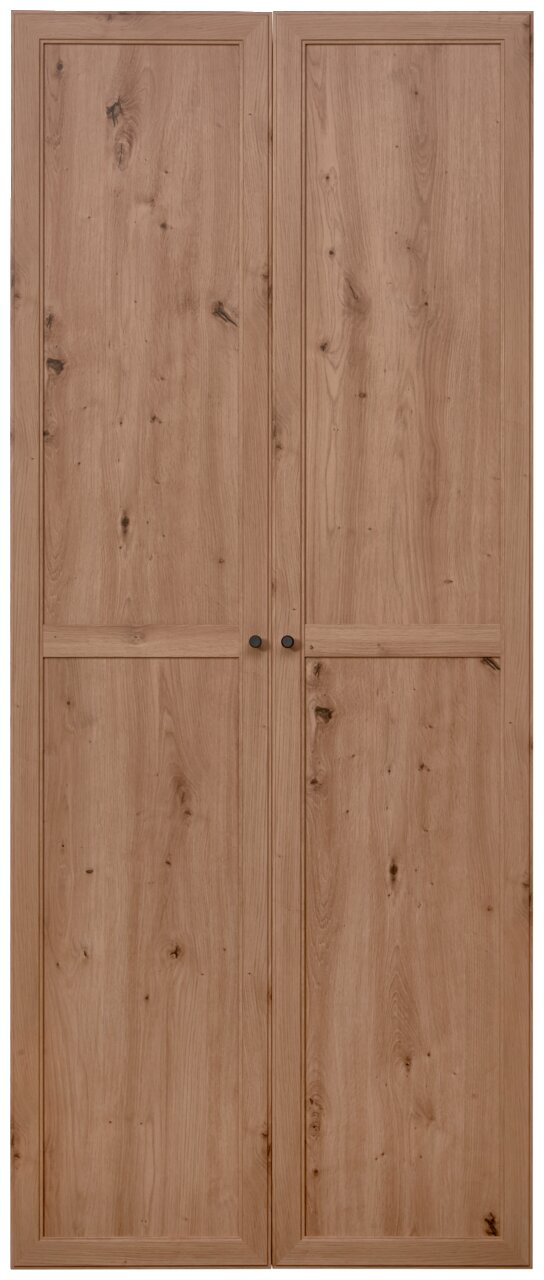 Holztür-Set mit natürlicher Maserung, Frontalansicht