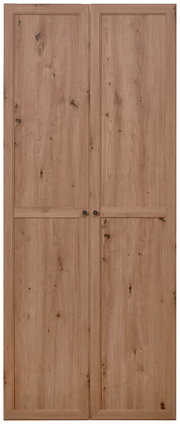 Holztür-Set mit natürlicher Maserung, Frontalansicht