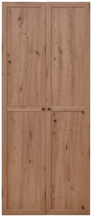 Holztür-Set mit natürlicher Maserung, Frontalansicht