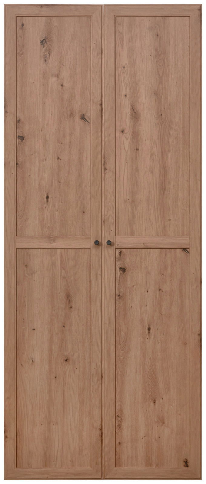 Holztür-Set mit natürlicher Maserung, Frontalansicht