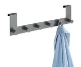 Türgarderobe Celano mit fünf Haken, seitliche Perspektive, mit einem blauen Handtuch.