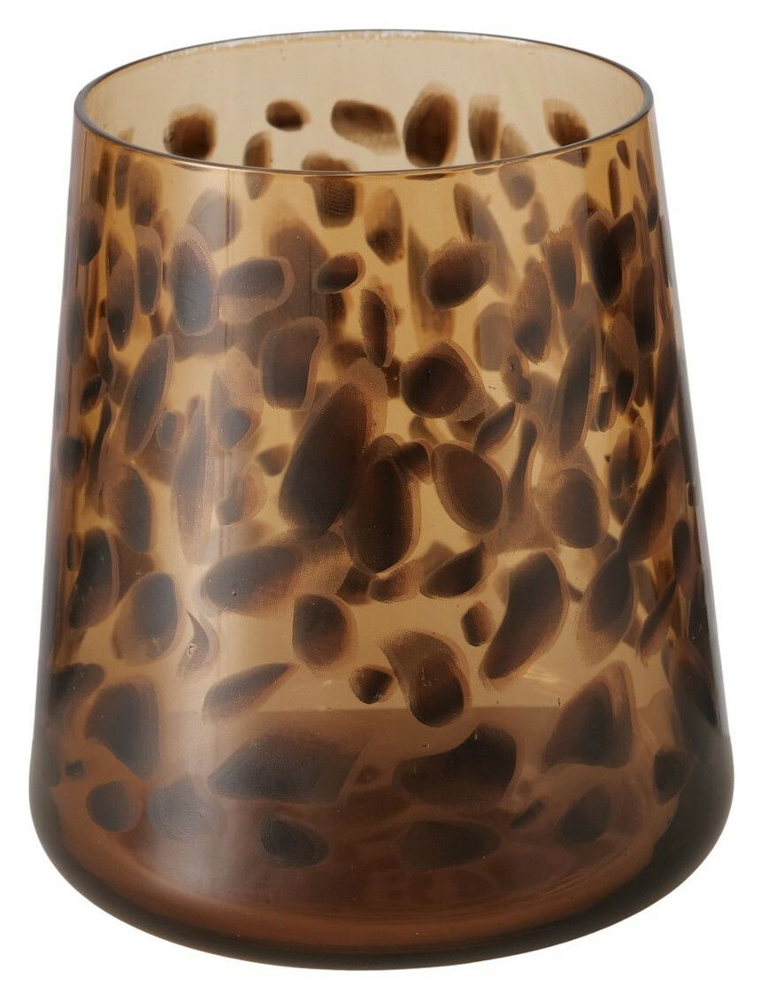 Boltze Trinkglas Leony AFRIKA Braunes Trinkglas Leony mit gepunktetem Muster, seitliche Perspektive