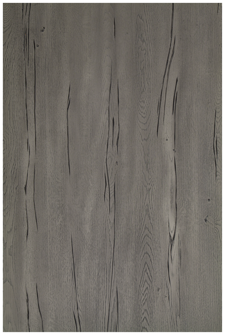 Graue Tischplatte mit Holzmaserung, Draufsicht