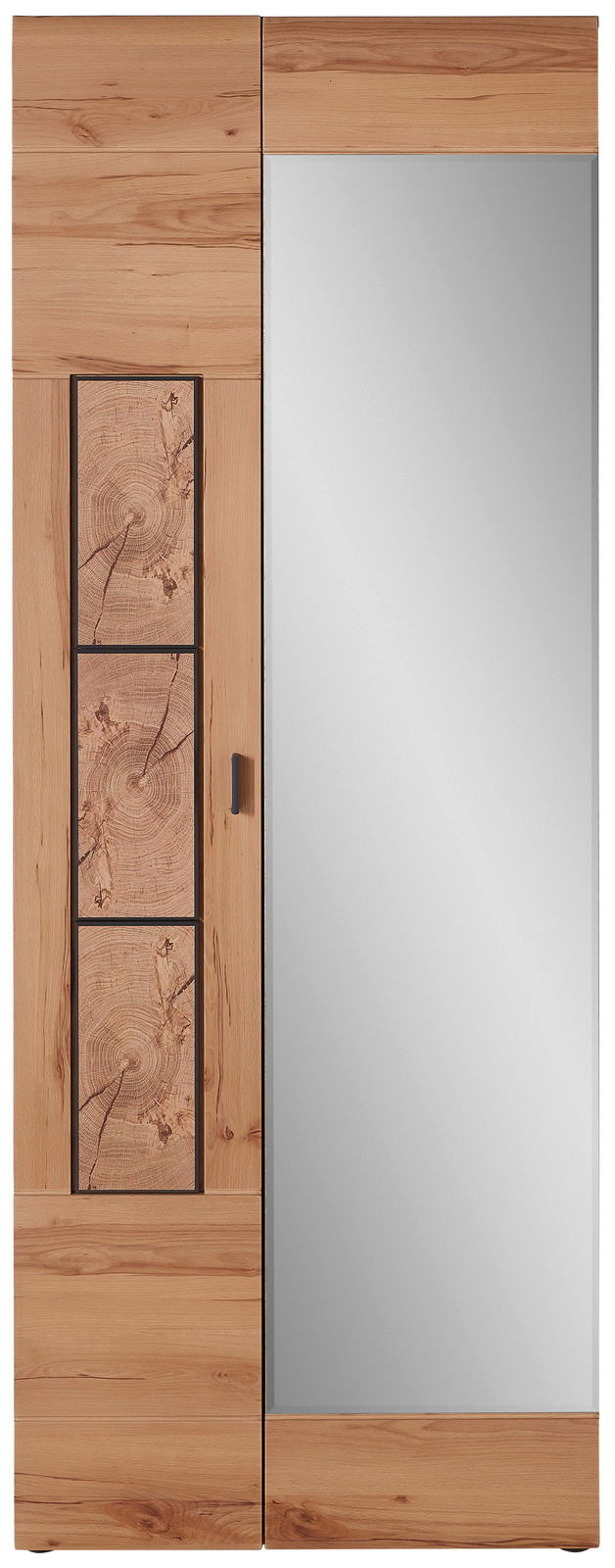 Garderobenschrank aus Holz mit Spiegel, Frontalansicht