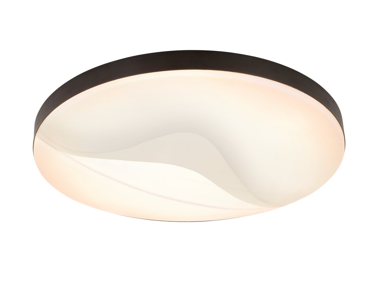 Novel LED-Deckenleuchte Runde LED-Deckenleuchte mit schwarzem Rand, seitliche Perspektive