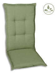 Grüne Sesselauflage mit gestepptem Design, Vorderansicht