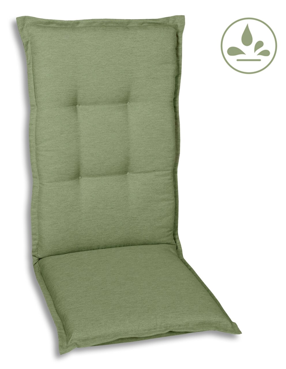 Go-De Stoelbekleding Groene stoelbekleding met doorgestikt patroon, vooraanzicht