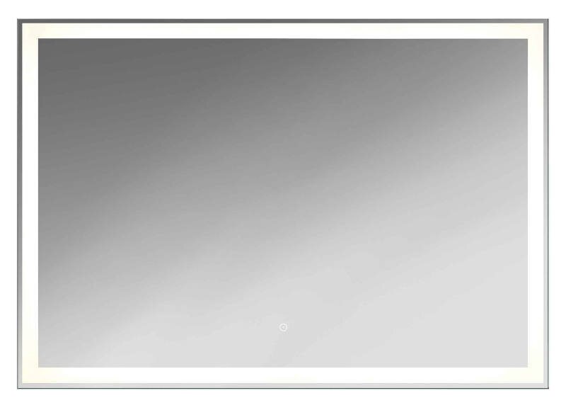 Rechteckiger LED-Lichtspiegel mit beleuchtetem Rahmen, Frontalansicht