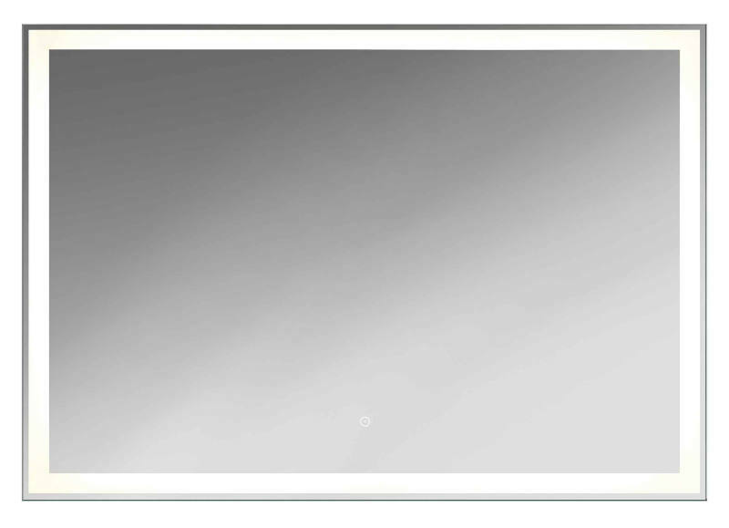 Rechteckiger LED-Lichtspiegel mit beleuchtetem Rahmen, Frontalansicht