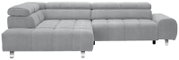 Graues Ecksofa mit Ottomane links, Vorderansicht