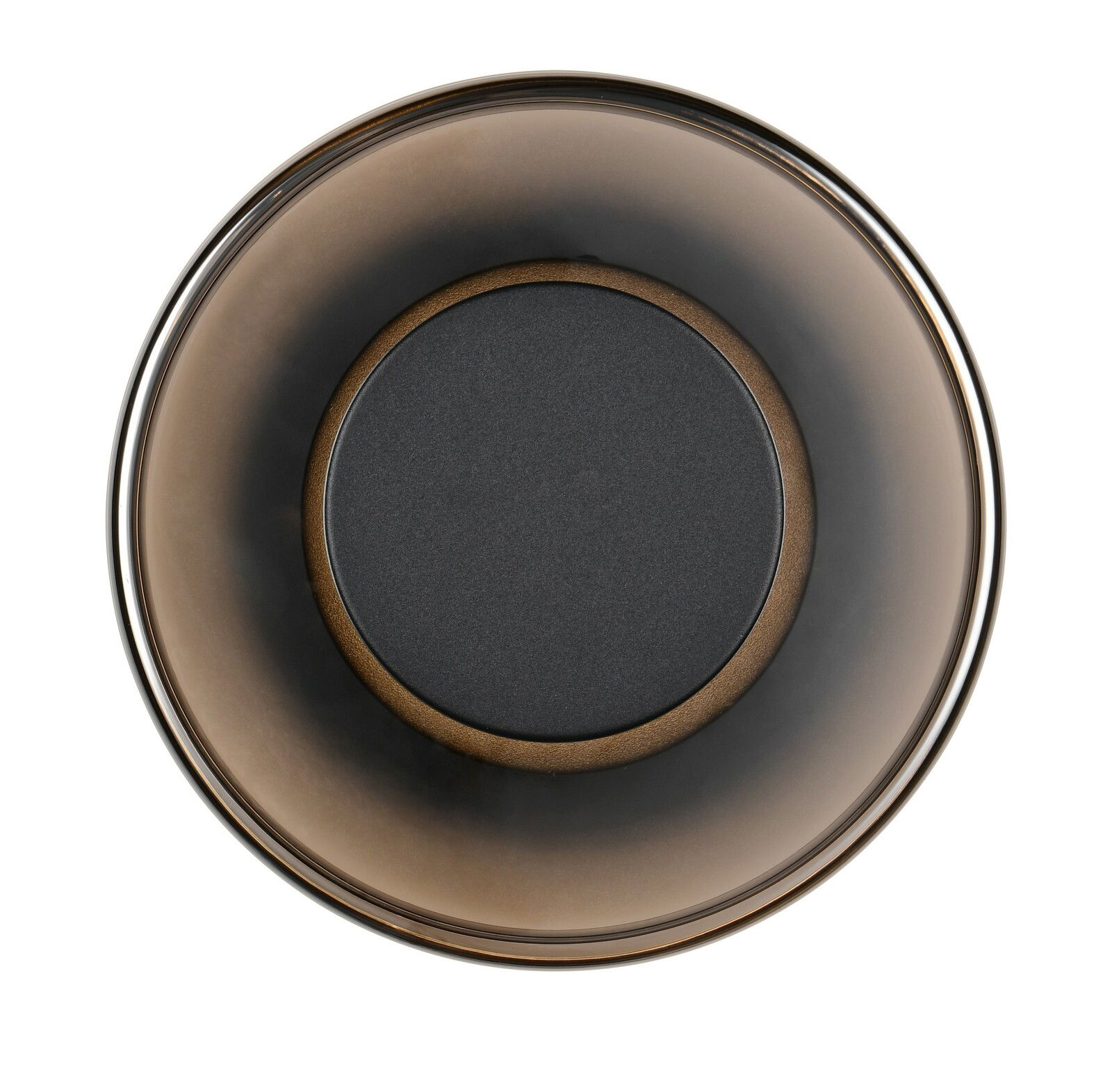 Runde Wandleuchte Celeste in Draufsicht mit dunklem, kreisförmigem Design und sanften Farbverläufen.