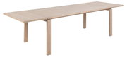 Holztisch mit Ansteckplatten, seitliche Perspektive