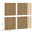 Akustikpaneel aus Holz mit vertikalen Streifen, quadratische Form, Maße 40x40x2 cm, Draufsicht