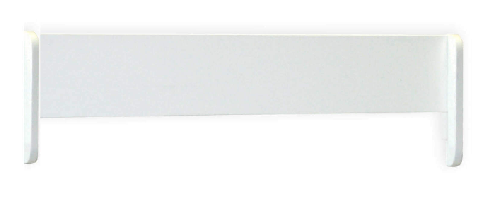 Weiße Absturzsicherung aus Metall, seitliche Perspektive