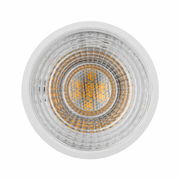 LED Leuchtmittel von oben betrachtet mit klarer Linse und sichtbaren LED-Dioden.