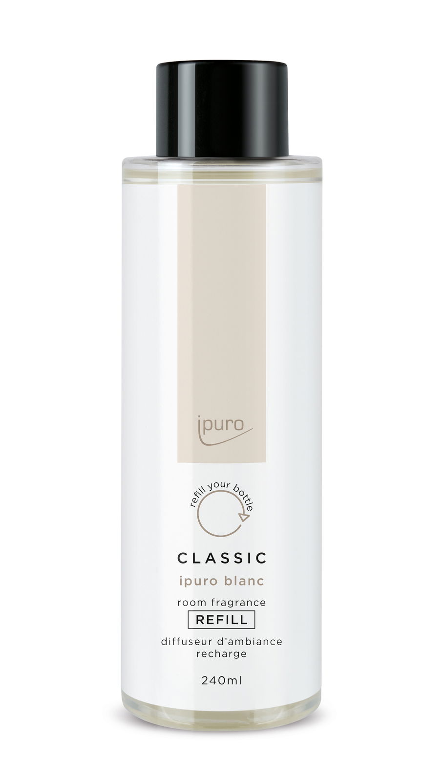 Ipuro Classic blanc Refill 240ml Raumduftflasche, Vorderansicht