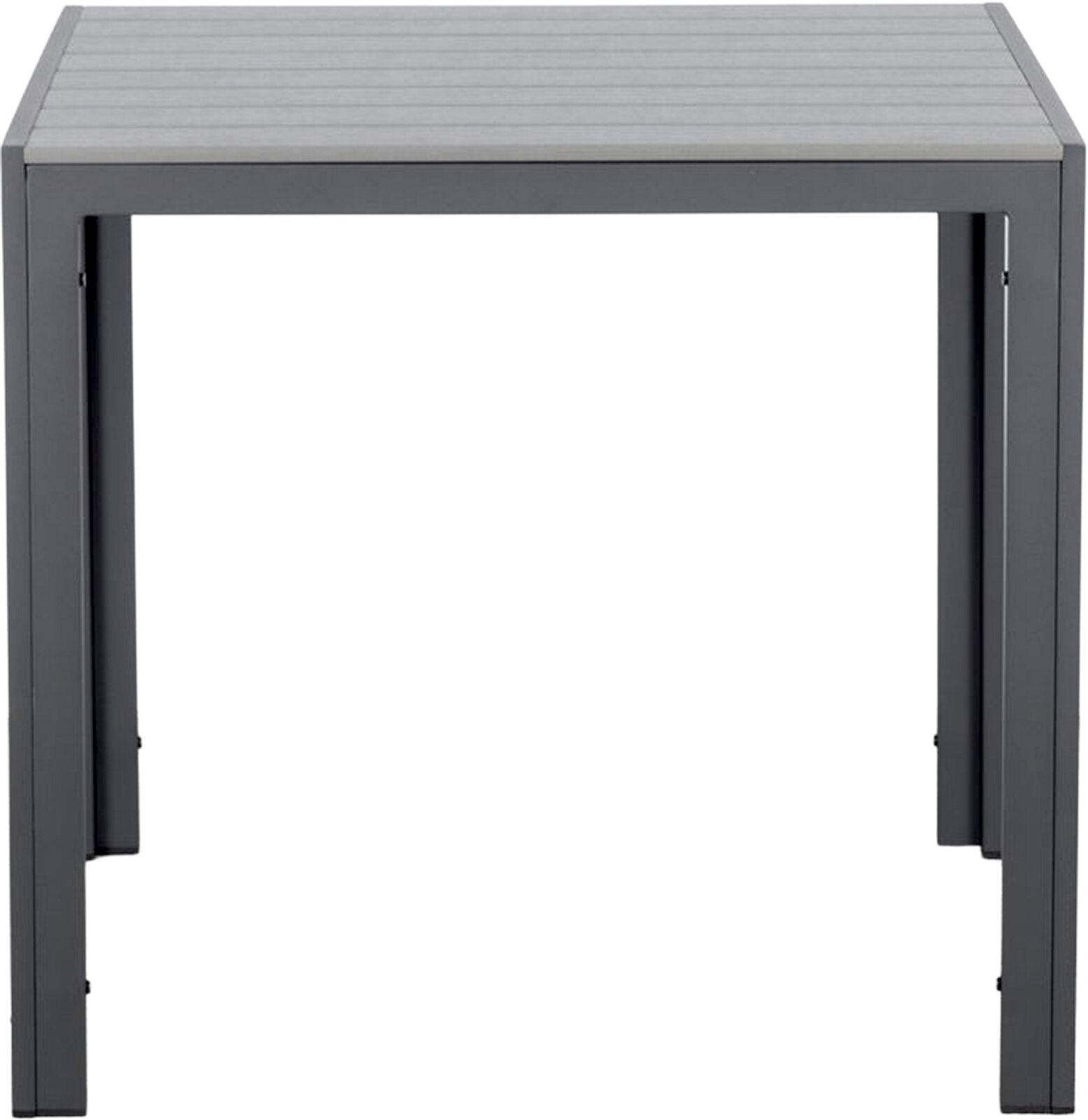 Moderner Gartentisch 80x80 cm in Grau, Frontalansicht