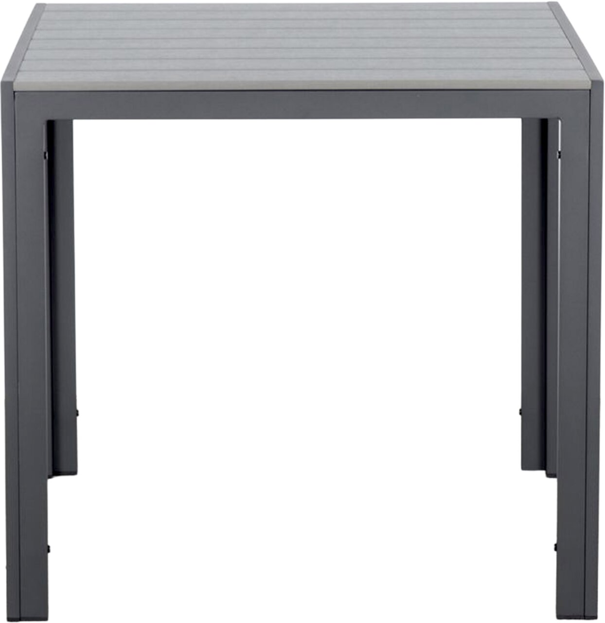 Moderner Gartentisch 80x80 cm in Grau, Frontalansicht