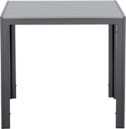 Moderner Gartentisch 80x80 cm in Grau, Frontalansicht