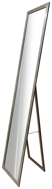 Standspiegel mit Holzrahmen, seitliche Perspektive, ca. 36x175 cm