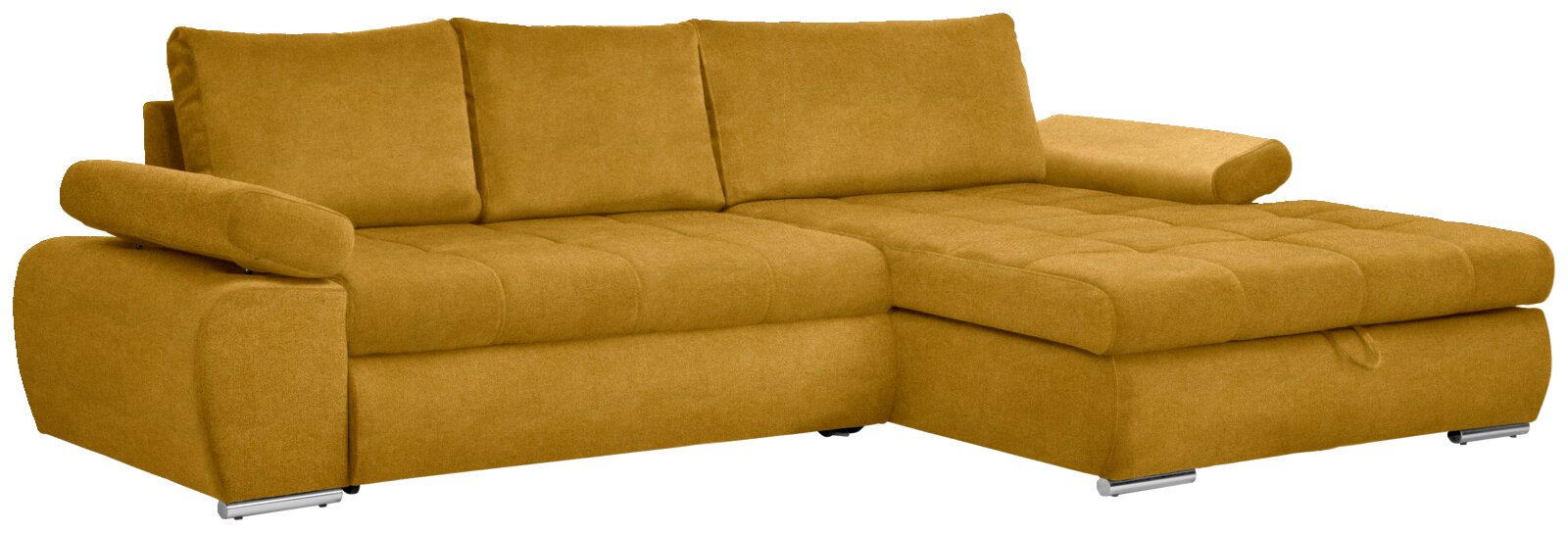 Ti´me Ecksofa INFERNO Gelbes Ecksofa mit Ottomane rechts, Vorderansicht