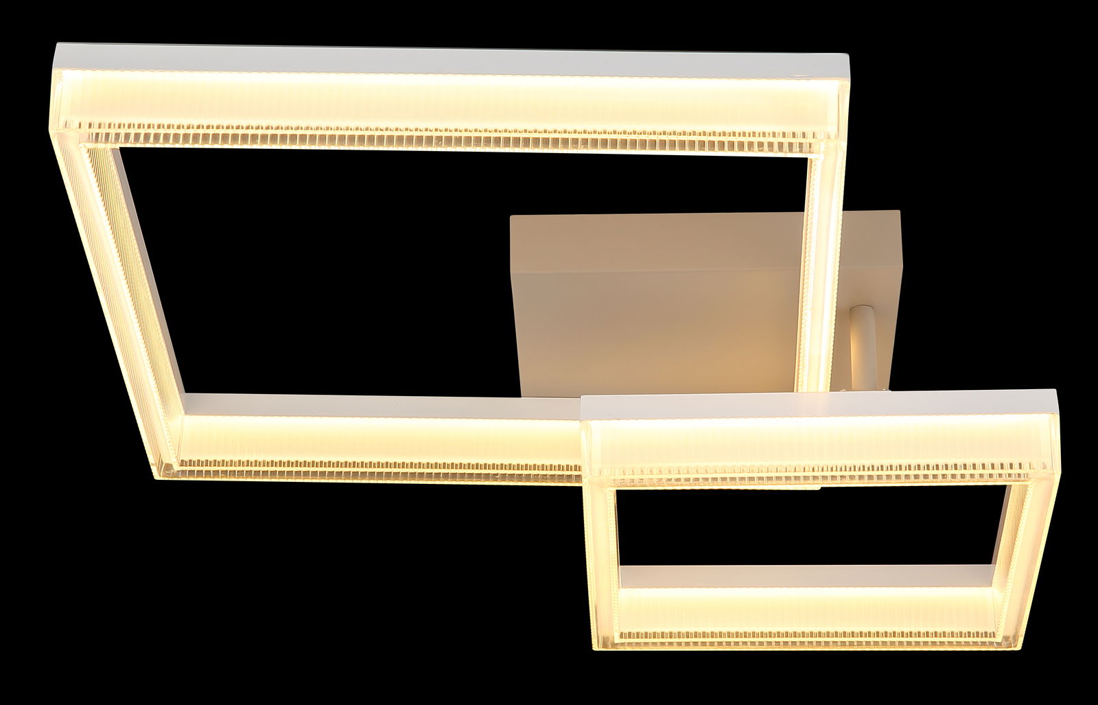 Moderne LED-Deckenleuchte mit rechteckigem Design, seitliche Perspektive