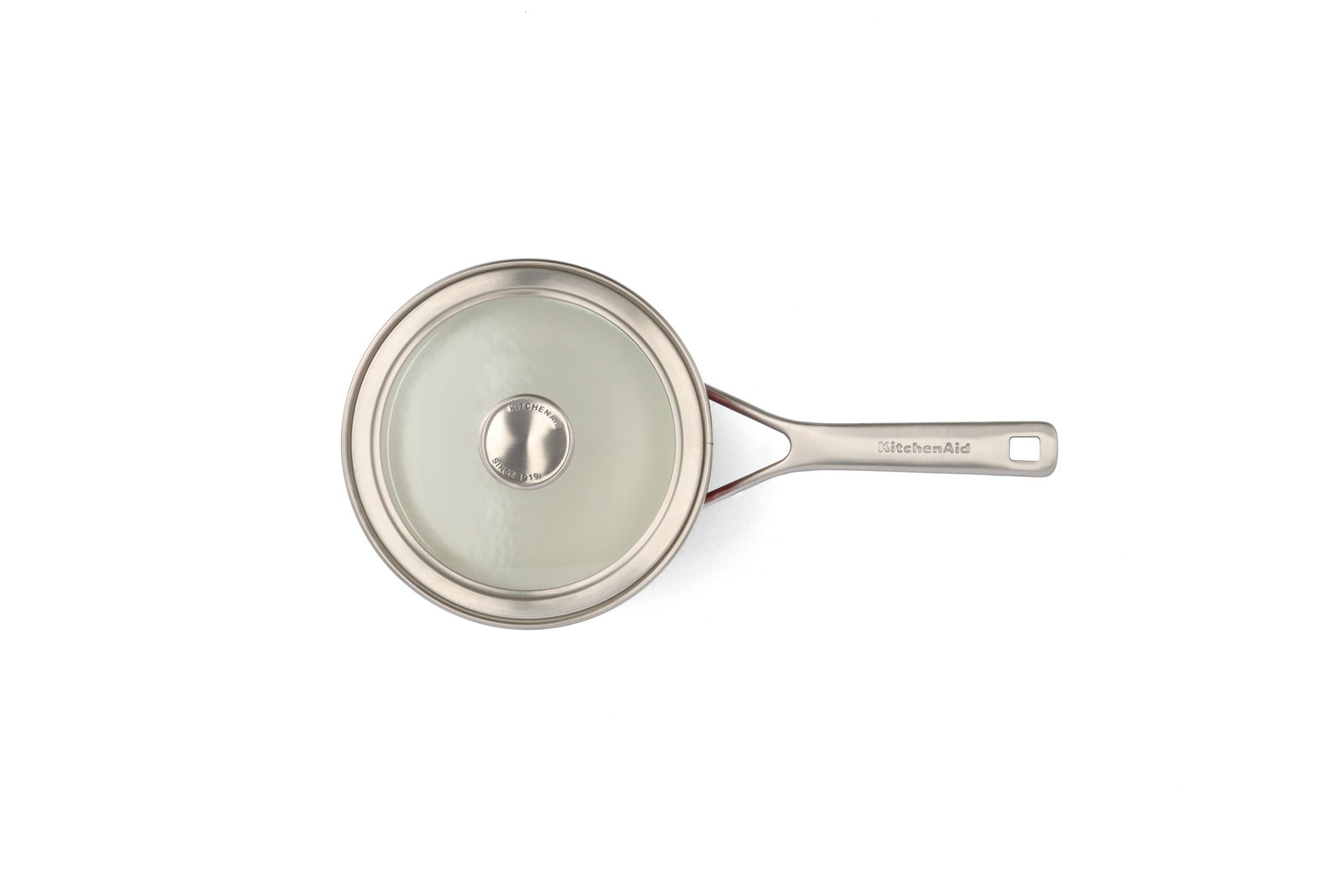 Topf mit Glasdeckel aus der Vogelperspektive, mattes schwarzes Design, Teil eines 4-teiligen Topfsets.