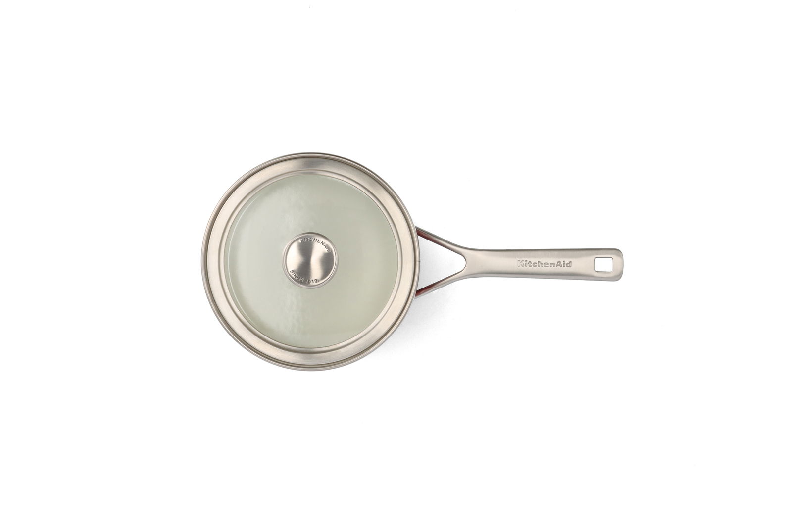 Topf mit Glasdeckel aus der Vogelperspektive, mattes schwarzes Design, Teil eines 4-teiligen Topfsets.