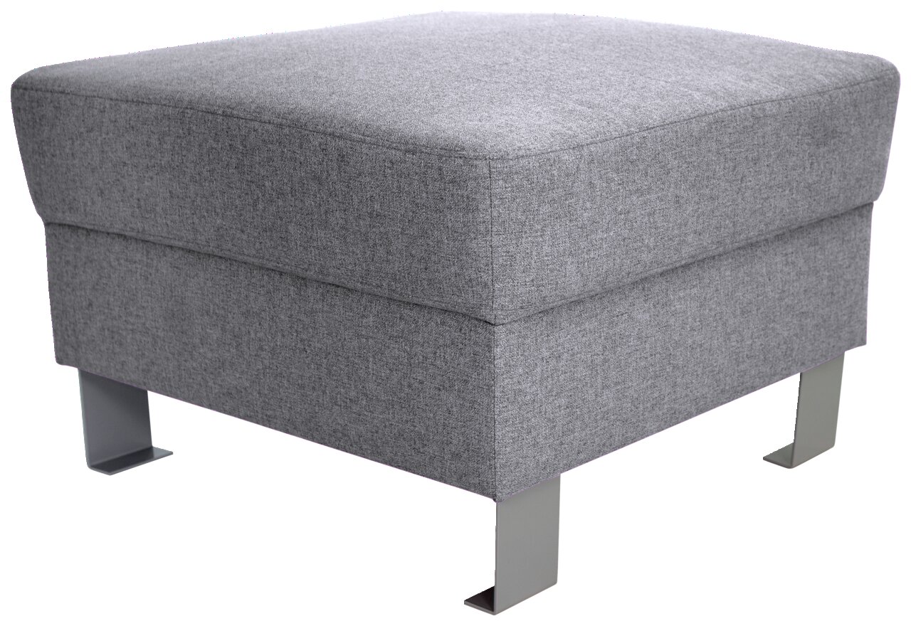 Z2 Hocker TIM Grauer Hocker mit Metallbeinen, seitliche Perspektive