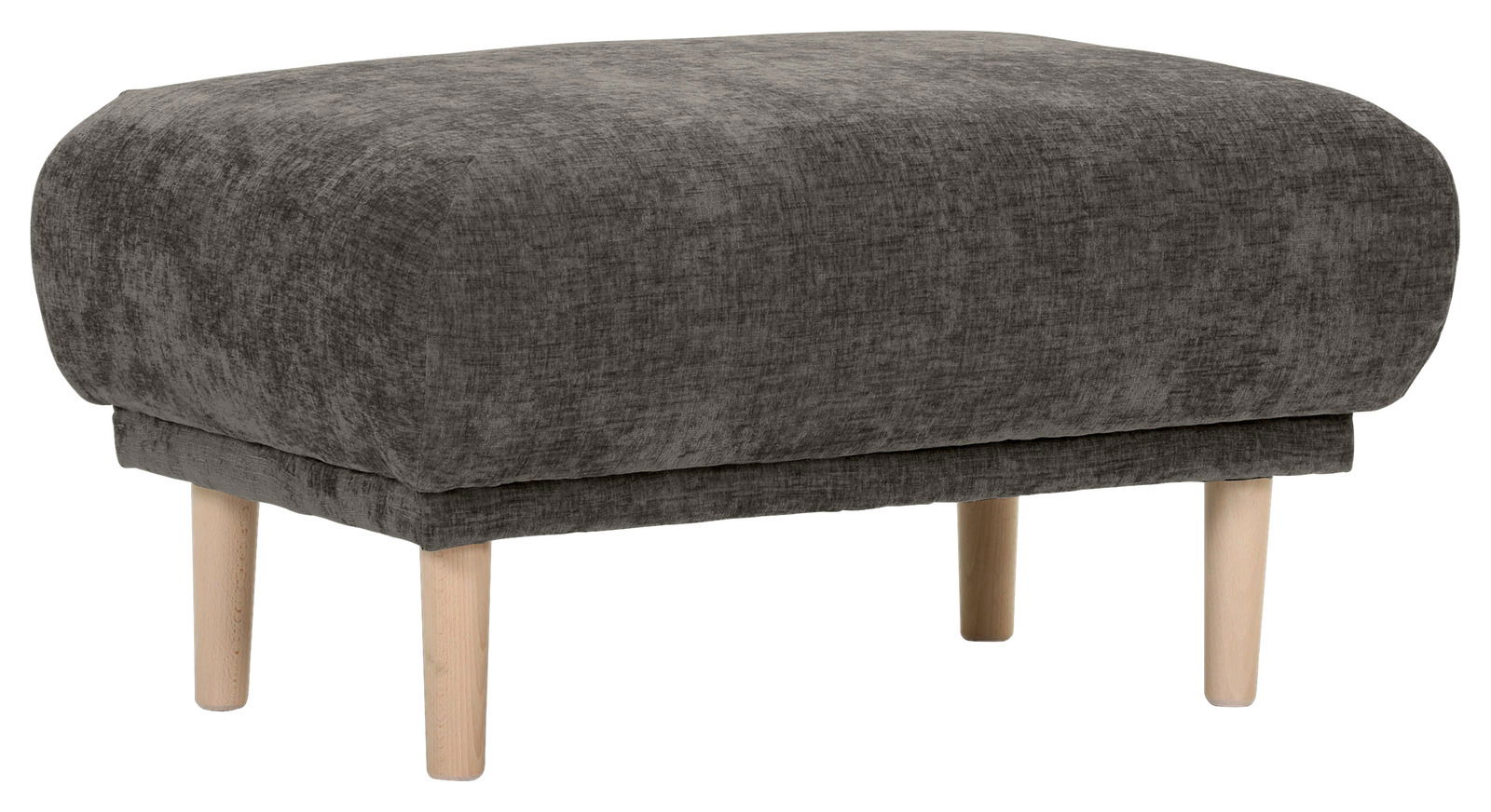 Z2 Hocker POWER Grauer Hocker mit Holzbeinen, seitliche Perspektive