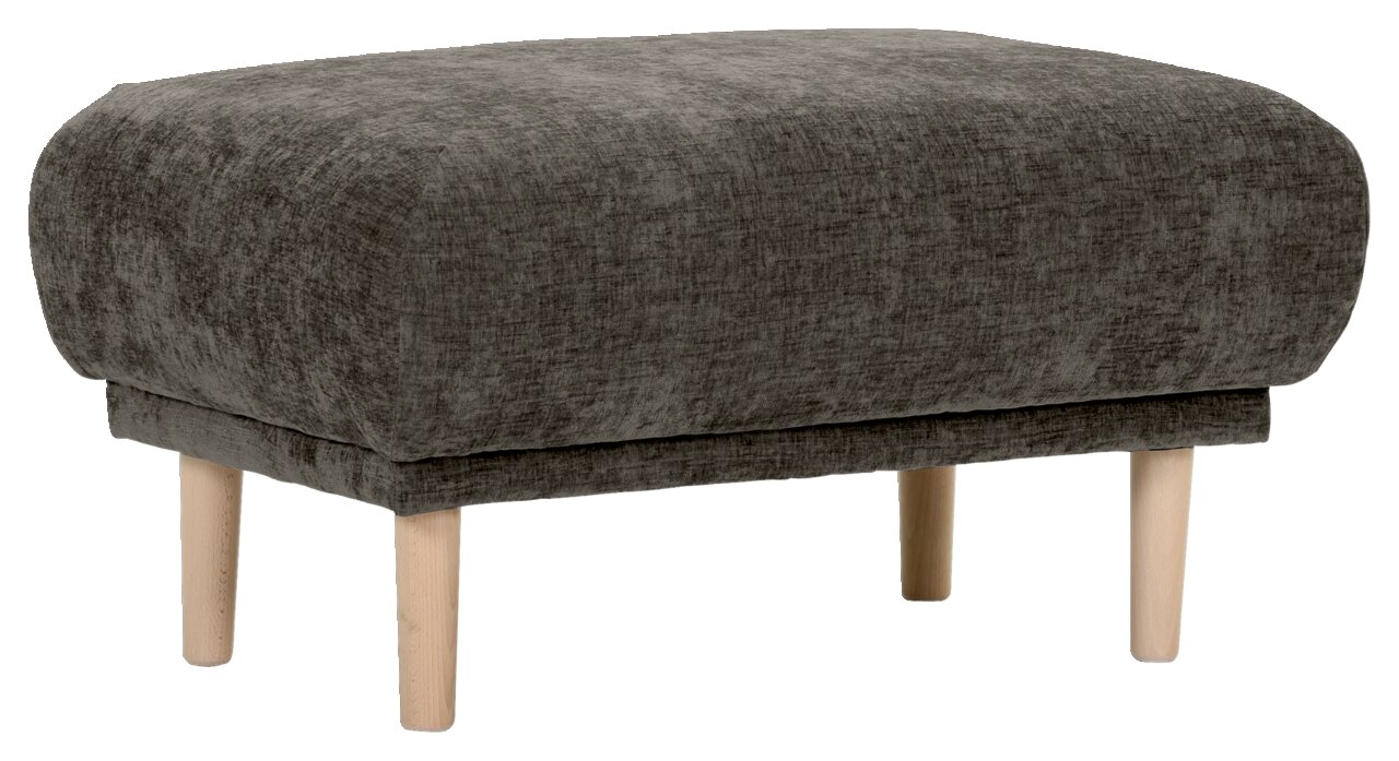 Z2 Hocker POWER Grauer Hocker mit Holzbeinen, seitliche Perspektive