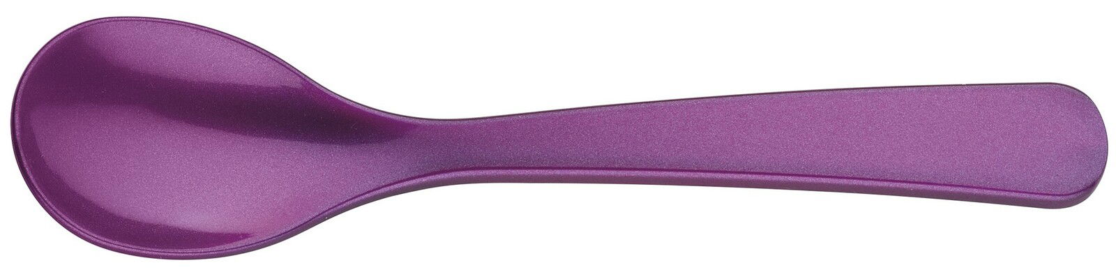 Lila Eierlöffel aus Kunststoff, Ansicht von oben