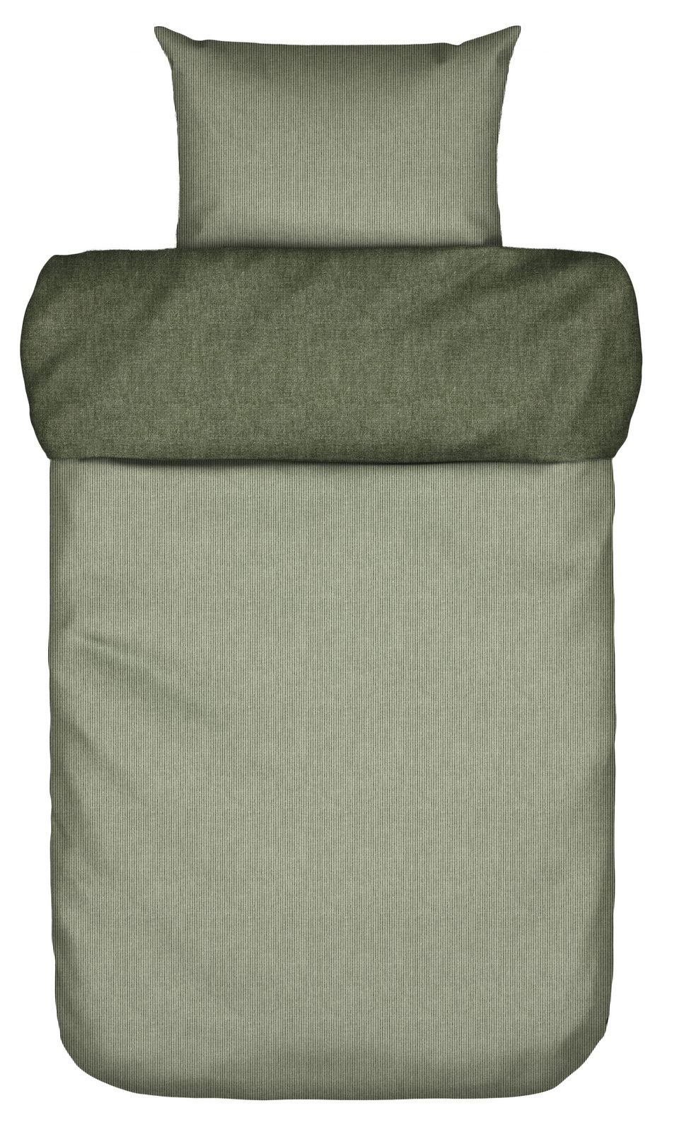 Grüne Bettwäsche 155x220cm mit Kissenbezug, Draufsicht