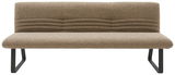 Frontale Ansicht der braunen Sitzbank Dieter Knoll Sitzbank MIGUEL mit modernem Design und Metallbeinen.