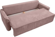 Schlafsofa 3 Sitzer in beige mit ausgezogener Liegefläche, Ansicht von oben