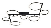 Moderne led-plafondlamp met meerdere ronde lichtringen, zijaanzicht