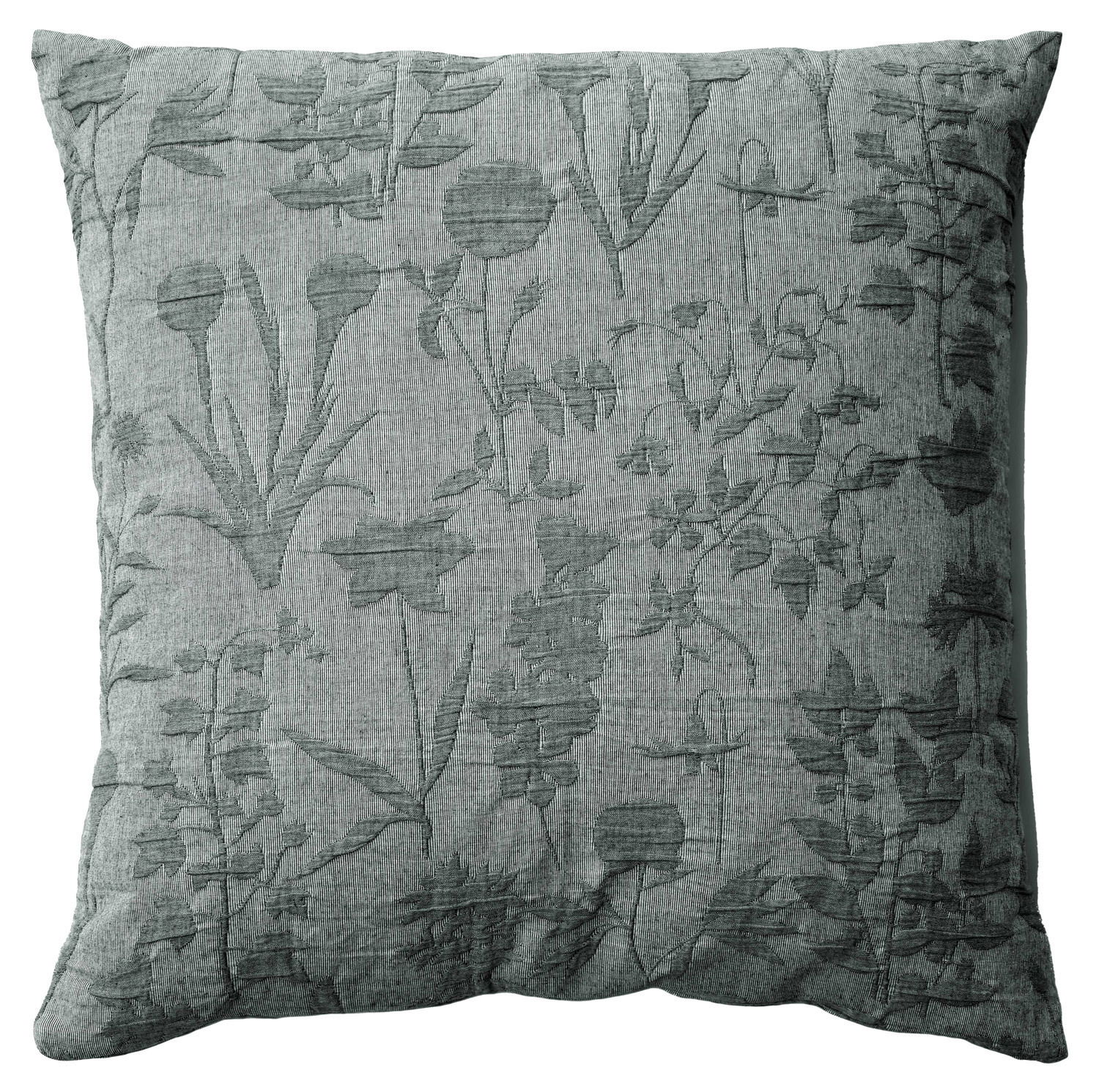 Essenza Home Dekokissen 50x50cm MARIBEL Dekokissen 50x50cm mit floralem Muster in Grau, Vorderansicht