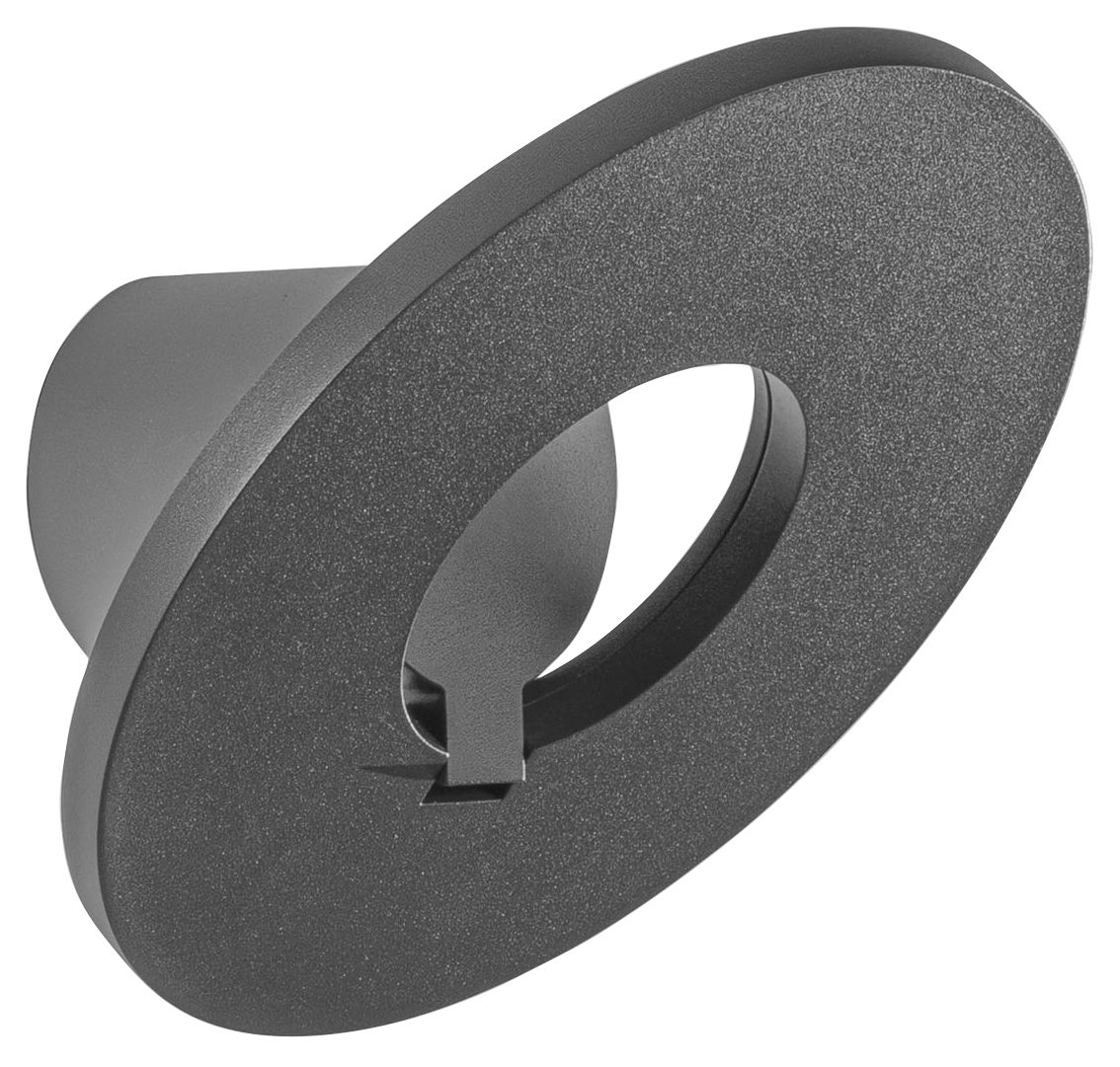 Fabas Luce LED-Außenwandleuchte ELITE LED-Außenwandleuchte in seitlicher Perspektive mit modernem, rundem Design und grauer Oberfläche