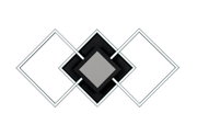 Moderne led-plafondlamp met een geometrisch ontwerp, vierkante en ruitvormige elementen, bovenaanzicht.